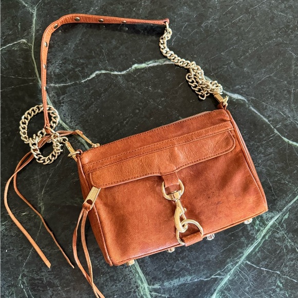 Rebecca Minkoff Handbags - Rebecca Minkoff Mini M.A.C Cognac Leather Cross Body Bag